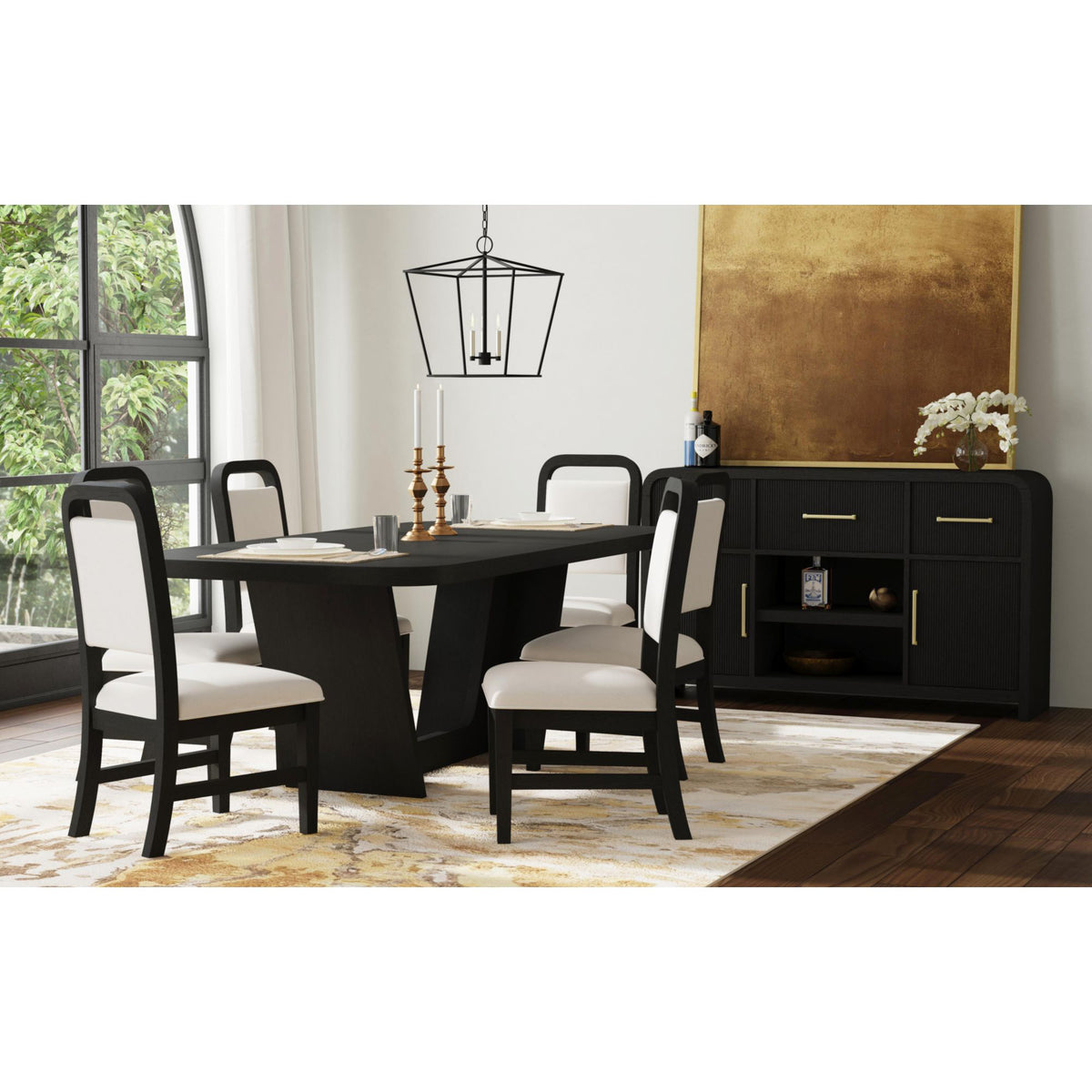 Ridgemont Black with Grain/White Dining Side Chair (Set of 2) - Ornate Home