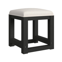 Ridgemont Black with Grain/White Dressing Stool - Ornate Home