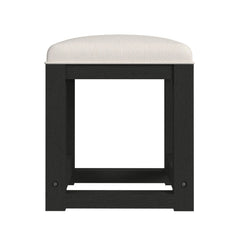 Ridgemont Black with Grain/White Dressing Stool - Ornate Home