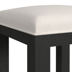 Ridgemont Black with Grain/White Dressing Stool - Ornate Home