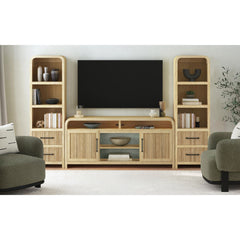 Ridgemont Natural 3-Piece Entertainment Center with 70" TV Console - Ornate Home
