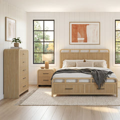Ridgemont Natural 3-Piece King Storage Bedroom Set
