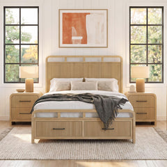 Ridgemont Natural 3-Piece Queen Storage Bedroom Set with 2 Nightstands - Ornate Home