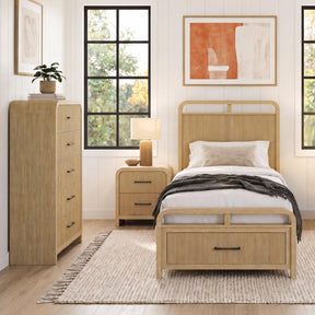 Ridgemont Natural 3-Piece Twin Storage Bedroom Set - Ornate Home