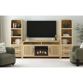 Ridgemont Natural 4-Piece Entertainment Center with 70" TV Console - Ornate Home