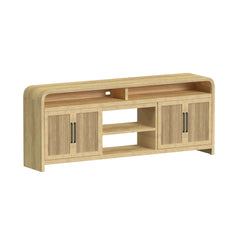 Ridgemont Natural 4-Piece Entertainment Center with 82" TV Console - Ornate Home