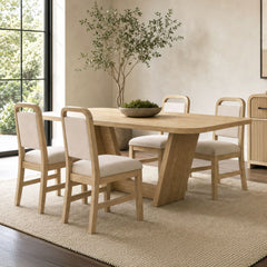 Ridgemont Natural 5-Piece Standard Height Dining Set with Rectangular Table & Four Chairs