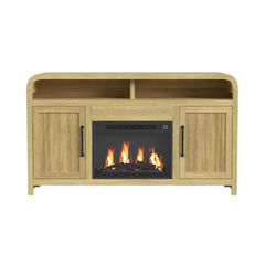 Ridgemont Natural Complete 60" Fireplace Cabinet - Ornate Home