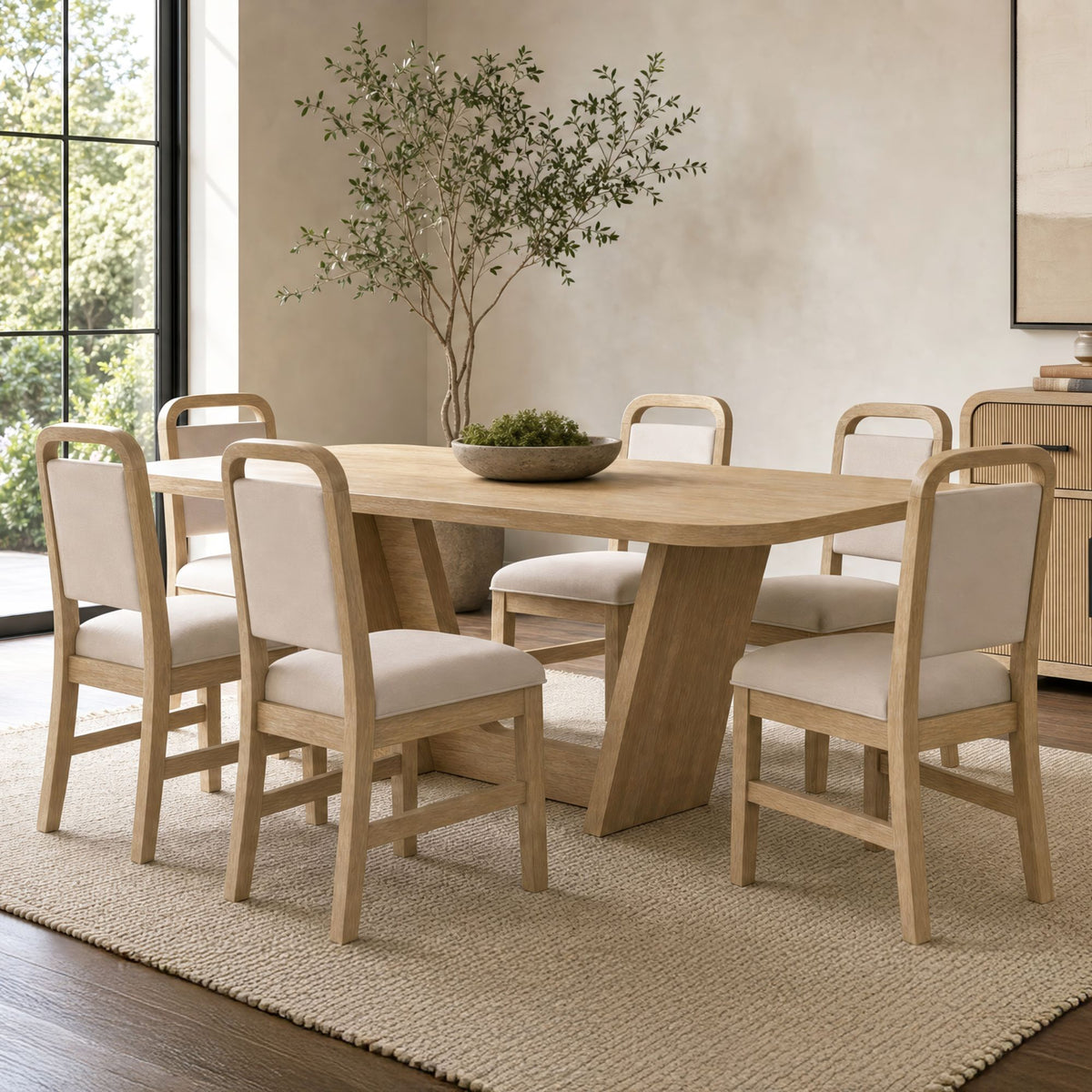 Ridgemont Natural/White Dining Side Chair (Set of 2) - Ornate Home