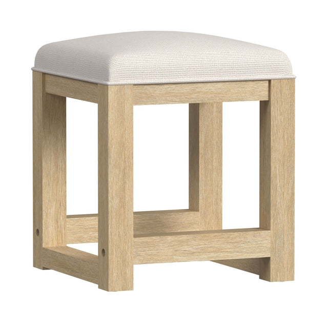 Ridgemont Natural/White Dressing Stool - Ornate Home