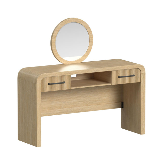Ridgemont Natural and Mirror Vanity Set - Ornate Home