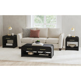 Ridgemont Black with Grain End Table with USB