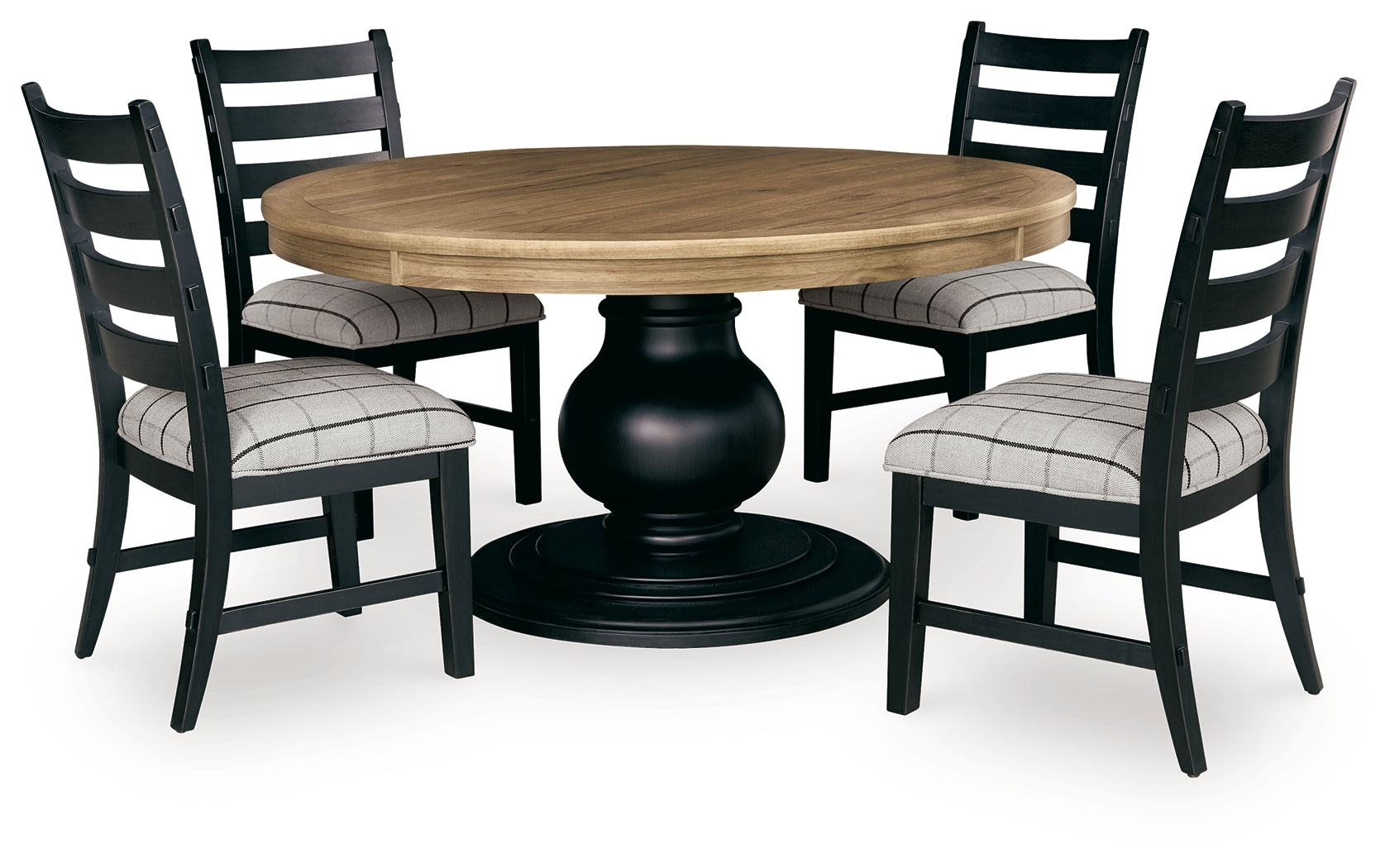 Ridgester Beige/Black Dining Table and 4 Chairs - Ornate Home