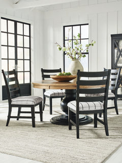 Ridgester Beige/Black/Light Brown Dining Table and 4 Chairs - Ornate Home