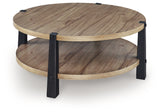 Ridgester Light Brown/Black Coffee Table (Online Special Price) - Ornate Home