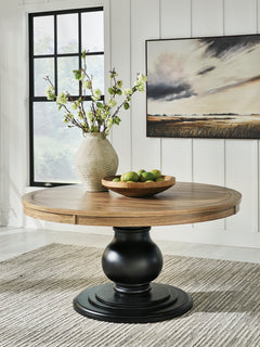 Ridgester Light Brown/Black Dining Table - Ornate Home