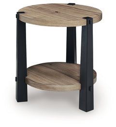 Ridgester Light Brown/Black End Table - Ornate Home
