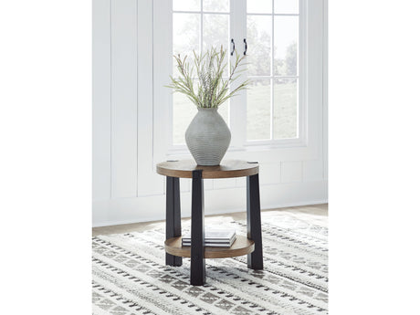 Ridgester Light Brown/Black End Table - Ornate Home