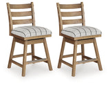 Ridgester Light Brown Counter Height Barstool (Set of 2) (Online Special Price) - Ornate Home