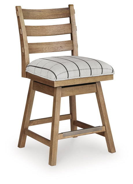 Ridgester Light Brown Counter Height Barstool (Set of 2) - Ornate Home