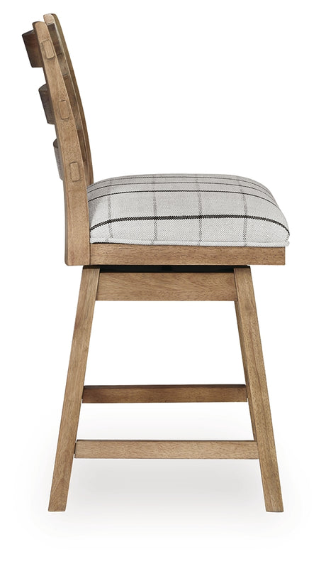 Ridgester Light Brown Counter Height Barstool (Set of 2) - Ornate Home