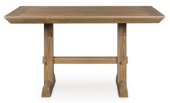 Ridgester Light Brown Counter Height Dining Table and 6 Barstools - Ornate Home