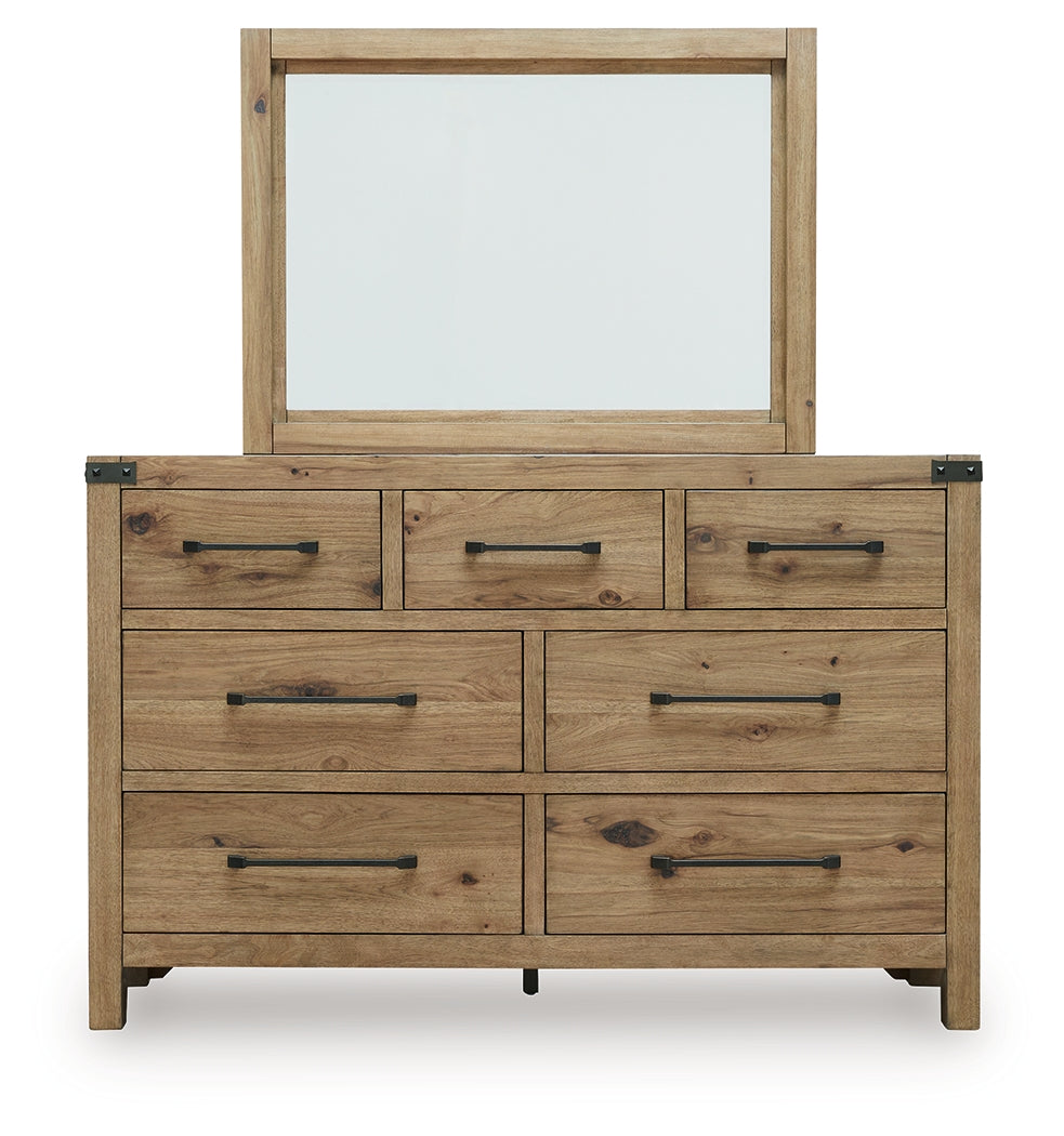 Ridgester Light Brown Dresser and Mirror (Online Special Price) - Ornate Home