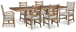 Ridgester Light Brown Extension Dining Table, 2 Arm Chairs and 4 Side Chairs (Online Special Price) - Ornate Home