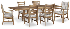 Ridgester Light Brown Extension Dining Table, 2 Arm Chairs and 4 Side Chairs - Ornate Home