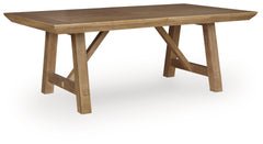Ridgester Light Brown Extension Dining Table, 2 Arm Chairs and 4 Side Chairs - Ornate Home