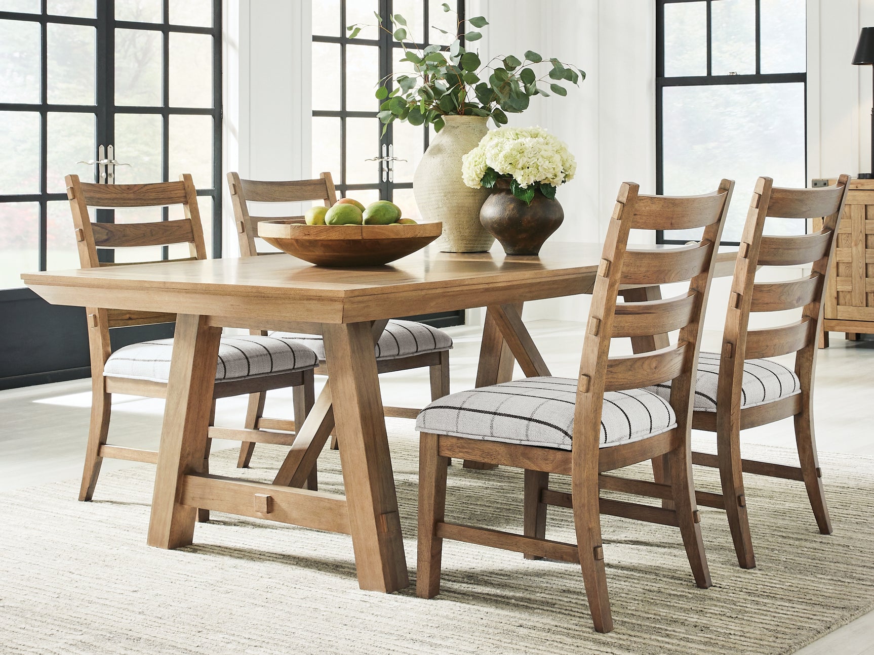 Ridgester Light Brown Extension Dining Table and 4 Chairs (Online Special Price) - Ornate Home