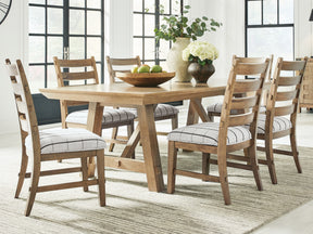 Ridgester Light Brown Extension Dining Table and 6 Chairs (Online Special Price) - Ornate Home