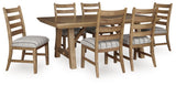 Ridgester Light Brown Extension Dining Table and 6 Chairs (Online Special Price) - Ornate Home