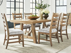 Ridgester Light Brown Extension Dining Table and 6 Chairs - Ornate Home