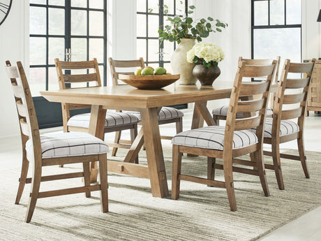 Ridgester Light Brown Extension Dining Table and 6 Chairs - Ornate Home