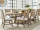 Ridgester Light Brown Extension Dining Table and 8 Chairs (Online Special Price) - Ornate Home