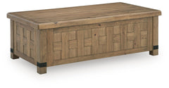 Ridgester Light Brown Lift Top Cocktail Table - Ornate Home
