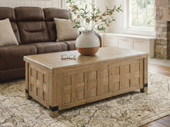 Ridgester Light Brown Lift Top Cocktail Table - Ornate Home