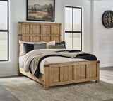 Ridgester Light Brown Queen Panel Bed, Dresser and Mirror - Ornate Home
