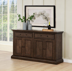 Ridgewell Dark Oak 2-drawer 4-door Dining Server - Ornate Home