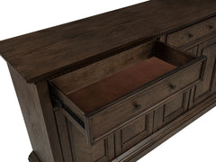 Ridgewell Dark Oak 2-drawer 4-door Dining Server - Ornate Home