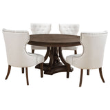 Ridgewell Dark Oak 5-piece Round Pedestal Dining Set - Ornate Home
