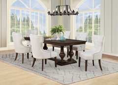 Ridgewell Dark Oak 7-piece Rectangular Trestle Dining Set - Ornate Home