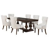 Ridgewell Dark Oak 7-piece Rectangular Trestle Dining Set - Ornate Home