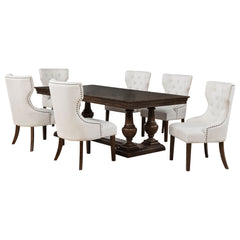 Ridgewell Dark Oak 7-piece Rectangular Trestle Dining Set - Ornate Home