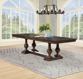 Ridgewell Dark Oak Rectangular Trestle Dining Table - Ornate Home