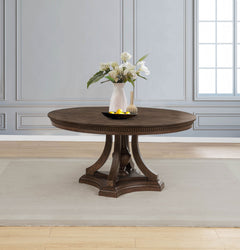 Ridgewell Dark Oak Round Pedestal Dining Table - Ornate Home