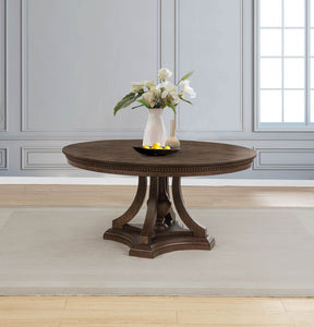 Ridgewell Dark Oak Round Pedestal Dining Table - Ornate Home