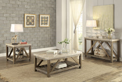 Ridley Weathered Natural Cocktail Table - Ornate Home