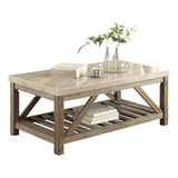 Ridley Weathered Natural Cocktail Table - Ornate Home
